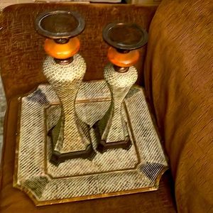 These are candle holders and tray stand